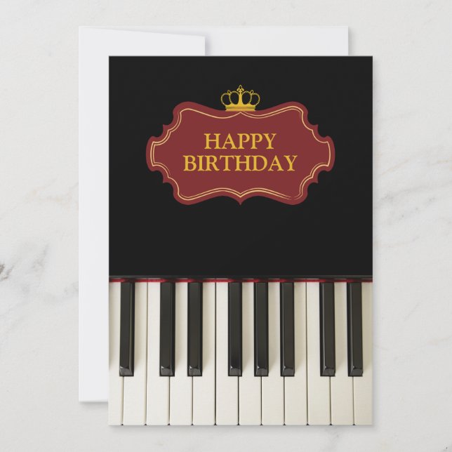 Cartes Pour Fêtes Annuelles Musique Piano Keys Joyeux anniversaire (Devant)