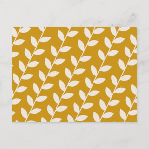 Cartes Pour Fêtes Annuelles Mustard personnalisé les années 70 Motif feuille r