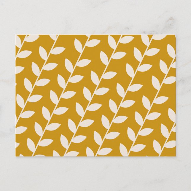 Cartes Pour Fêtes Annuelles Mustard personnalisé les années 70 Motif feuille r (Devant)