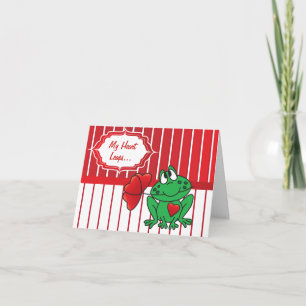 Cartes Pour Fêtes Annuelles My Heart Frog Leaps - Saint-Valentin
