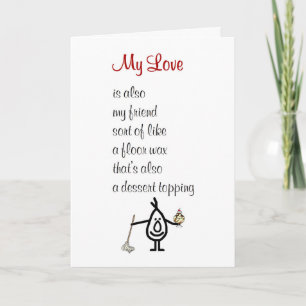 Cartes Pour Fêtes Annuelles My Love - un poème marrant de Saint Valentin