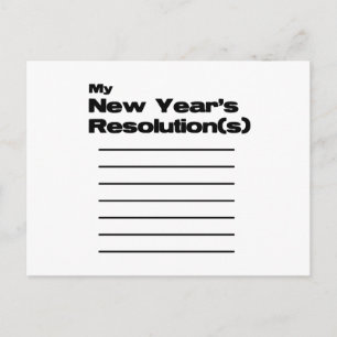Cartes Pour Fêtes Annuelles My New Year's Resolution(s) List