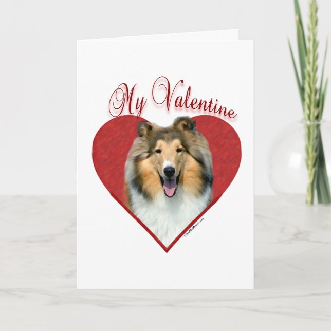 Cartes Pour Fêtes Annuelles My Rough Collie Valentine (Devant)