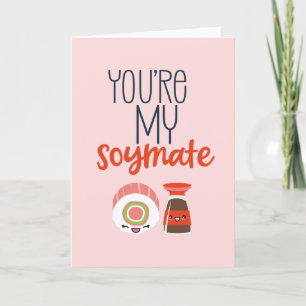 Cartes Pour Fêtes Annuelles My Soymate Japanese Food Pun Drôle Saint Valentin