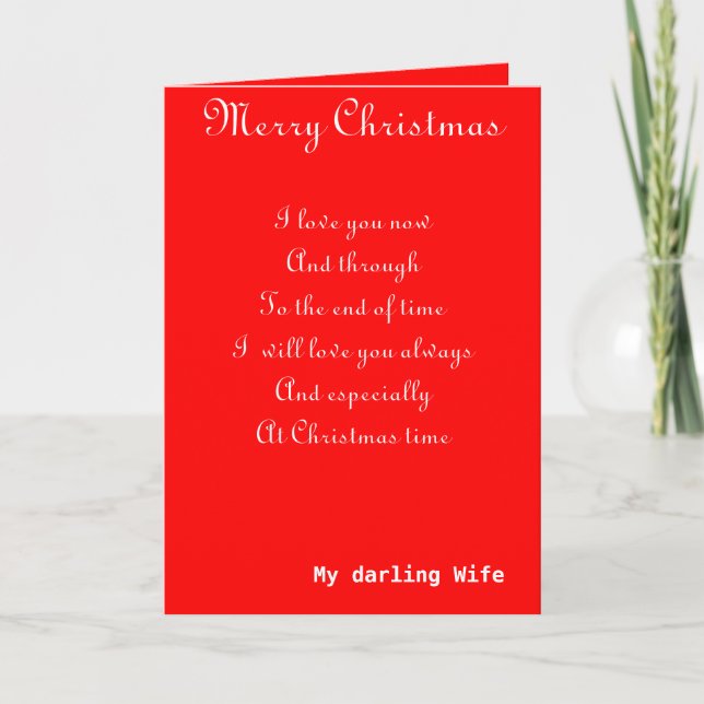 Cartes Pour Fêtes Annuelles My wife romantic Christmas greeting cards (Devant)