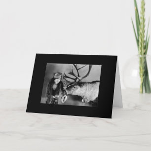 Cartes Pour Fêtes Annuelles Myrna Loy Avec Reindeer De Noël