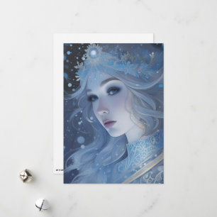 Cartes Pour Fêtes Annuelles Mystical Ice Queen - Imaginaire Winter Goddess Art