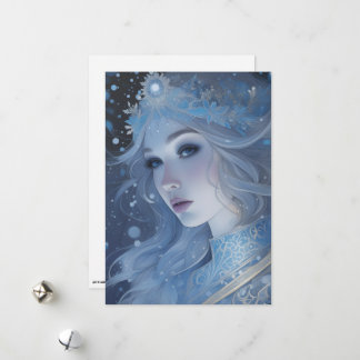 Cartes Pour Fêtes Annuelles Mystical Ice Queen - Imaginaire Winter Goddess Art