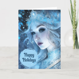 Cartes Pour Fêtes Annuelles Mystical Ice Queen - Imaginaire Winter Goddess Art