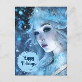 Cartes Pour Fêtes Annuelles Mystical Ice Queen - Imaginaire Winter Goddess Art