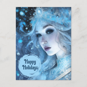 Cartes Pour Fêtes Annuelles Mystical Ice Queen - Imaginaire Winter Goddess Art