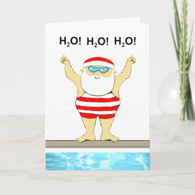 Cartes Pour Fêtes Annuelles Nage amusant Noël (Devant)