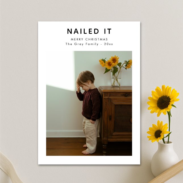 Cartes Pour Fêtes Annuelles Nail It Modern Family Funky Photo Noël (Créateur téléchargé)