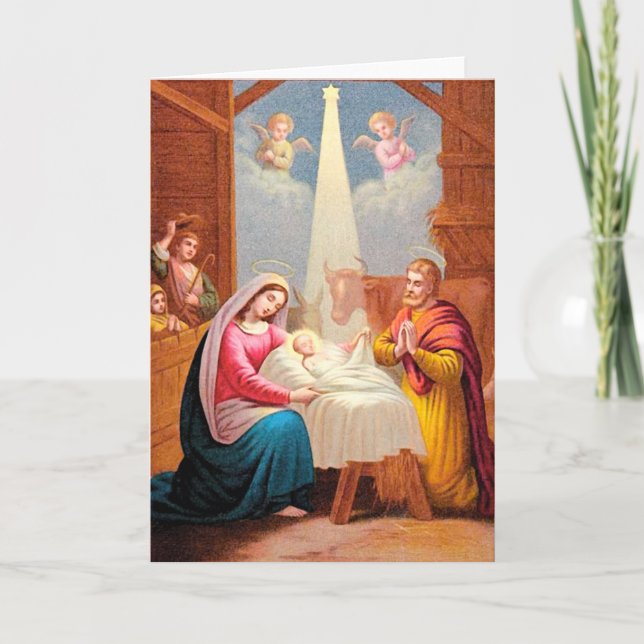 Cartes Pour Fêtes Annuelles Naissance du Christ (Devant)
