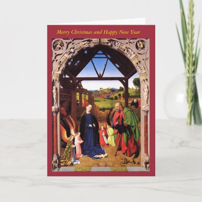 Cartes Pour Fêtes Annuelles Naissance du Christ par Bouts (Devant)