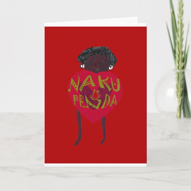 Cartes Pour Fêtes Annuelles Nakupenda Sana Art Print Swahili Design (Devant)