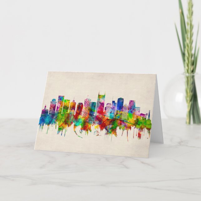Cartes Pour Fêtes Annuelles Nashville Tennessee Skyline (Devant)