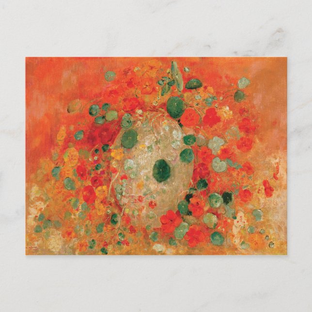 Cartes Pour Fêtes Annuelles Nasturtiums par Odilon Redon (Devant)