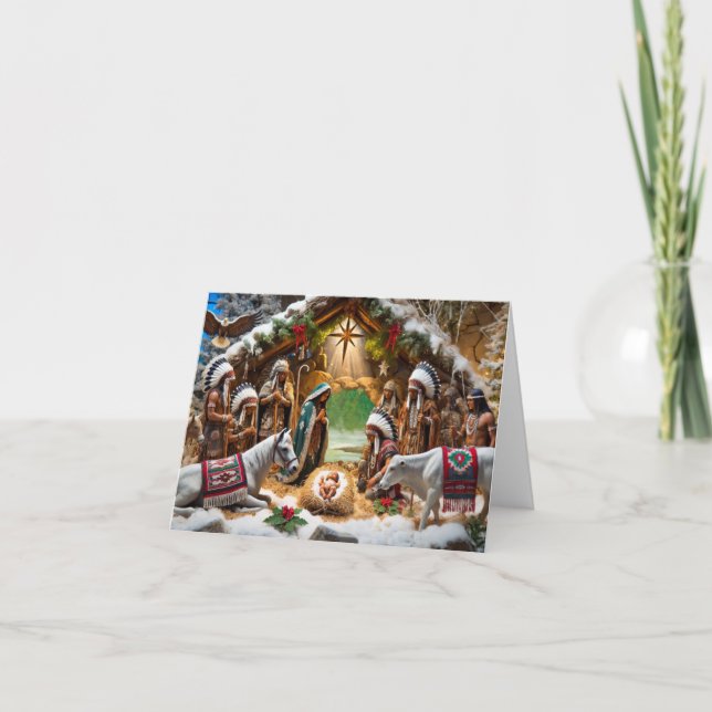 Cartes Pour Fêtes Annuelles Native American Nativity Christmas Card (Devant)