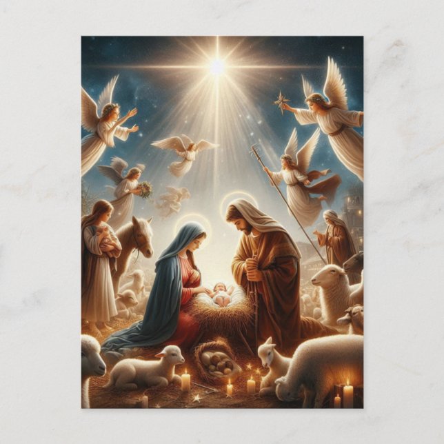 Cartes Pour Fêtes Annuelles Nativité (Devant)