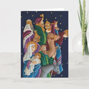 Cartes Pour Fêtes Annuelles Nativité artisanale et hommes sages Noël Personnal