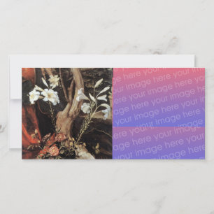 CARTES POUR FÊTES ANNUELLES NATIVITÉ AVEC DES LILLES BLANCHES - MAGIE DE NOËL