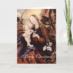 CARTES POUR FÊTES ANNUELLES NATIVITÉ AVEC DES LILLES BLANCHES - MAGIE DE NOËL