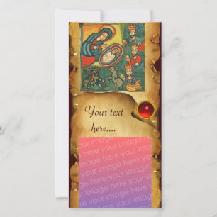Cartes Pour Fêtes Annuelles NATIVITÉ CHRISTMAS PARCHEMENT / Adoration de Magi