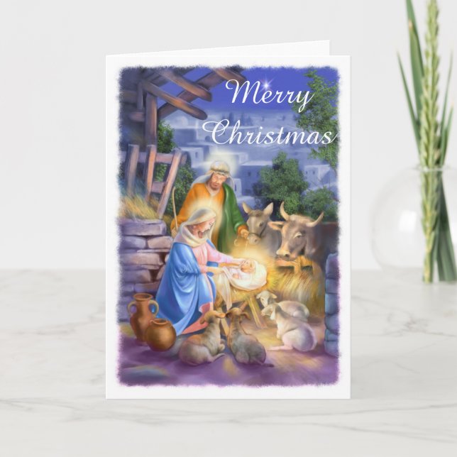 Cartes Pour Fêtes Annuelles Nativité de Jésus (Devant)