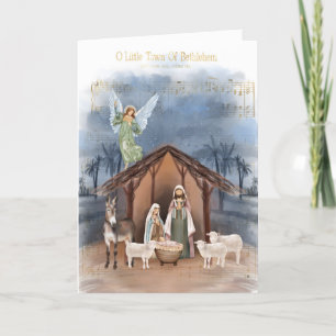 Cartes Pour Fêtes Annuelles Nativité de la petite ville de Bethléem