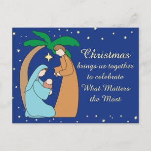 Cartes Pour Fêtes Annuelles Nativité de la Sainte Famille Noël Chrétien Religi