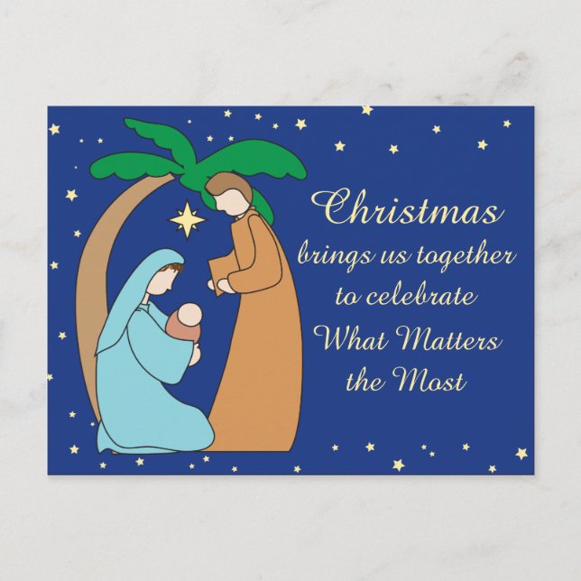 Cartes Pour Fêtes Annuelles Nativité de la Sainte Famille Noël Chrétien Religi (Devant)