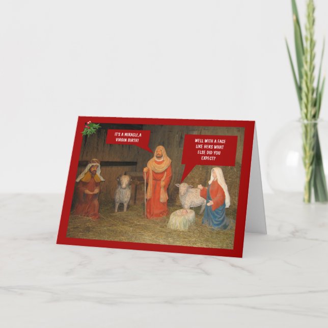 Cartes Pour Fêtes Annuelles Nativité de mauvais goût (Devant)