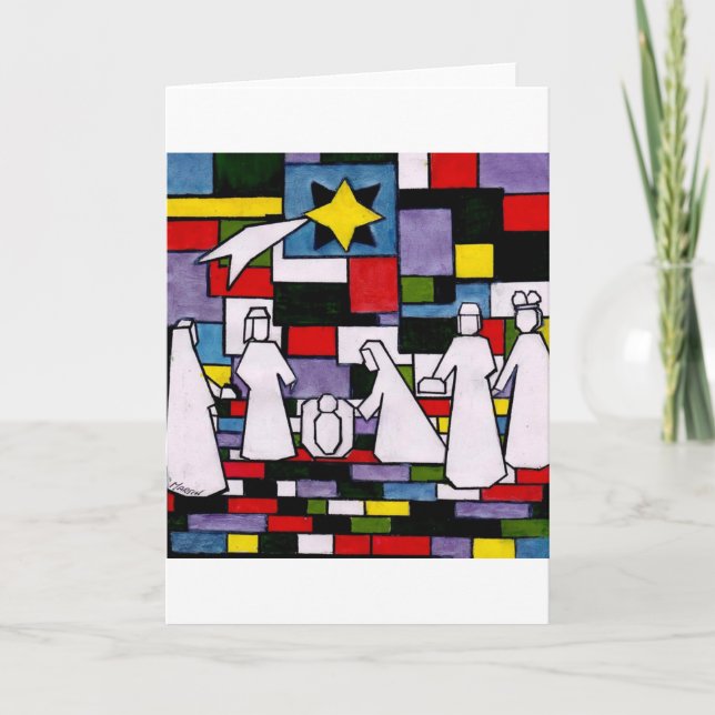 Cartes Pour Fêtes Annuelles Nativité de Mondrian - de Stijl - Neoplasticism (Devant)