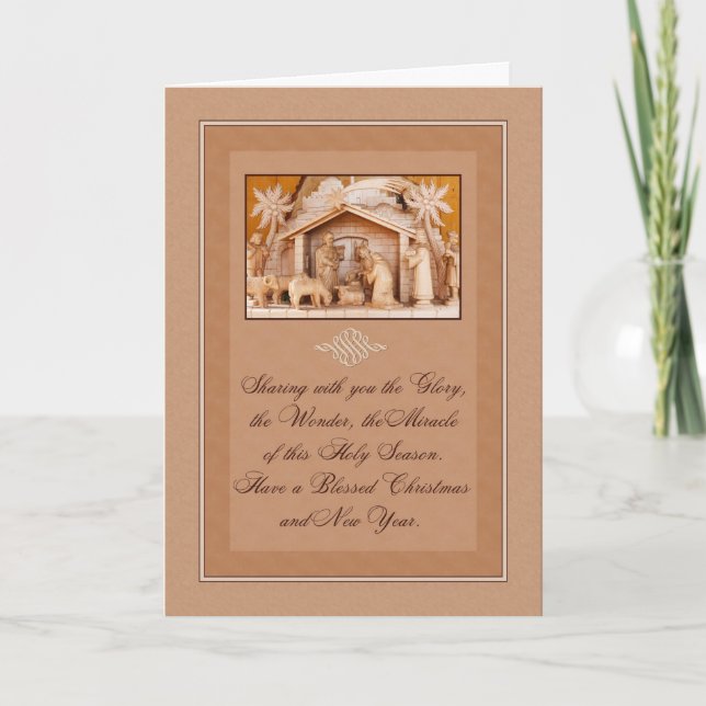 Cartes Pour Fêtes Annuelles Nativité de Noël (Devant)