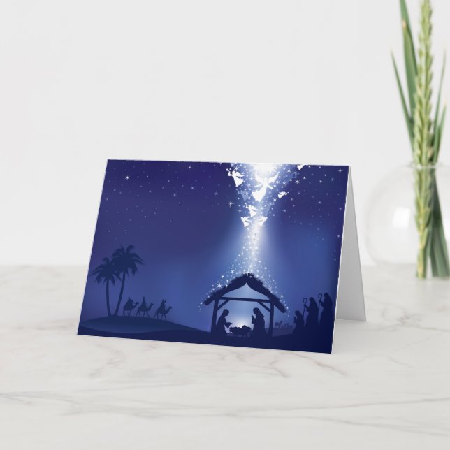 Cartes Pour Fêtes Annuelles Nativité de Noël (Devant)