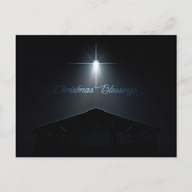 Cartes Pour Fêtes Annuelles Nativité De Noël Abstraite Stable Et Étoile (Devant)