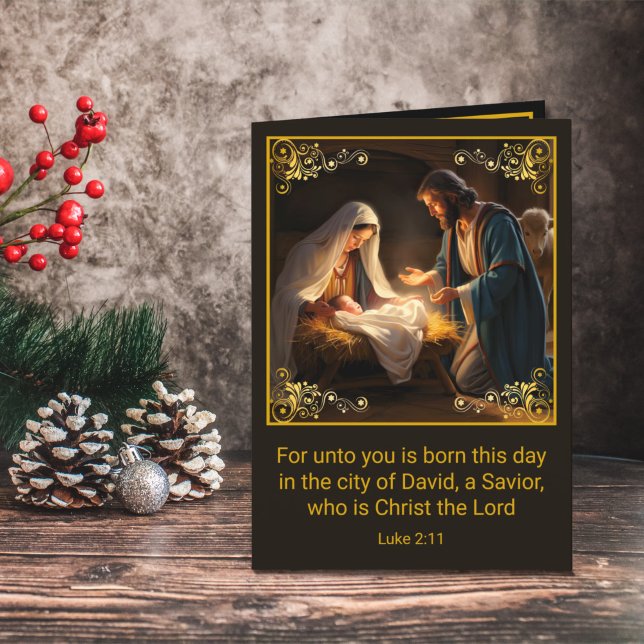 Cartes Pour Fêtes Annuelles Nativité de Noël Sainte Famille Religieuse (Créateur téléchargé)