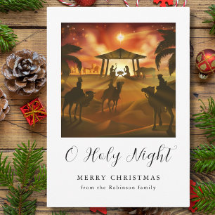 Cartes Pour Fêtes Annuelles Nativité de Noël Scène de la Saint Nuit