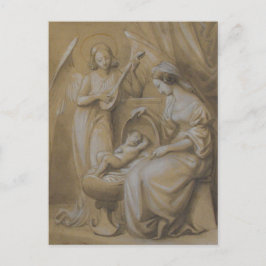 Cartes Pour Fêtes Annuelles Nativité Dessin Vierge Marie Bébé Jésus Ange Crib