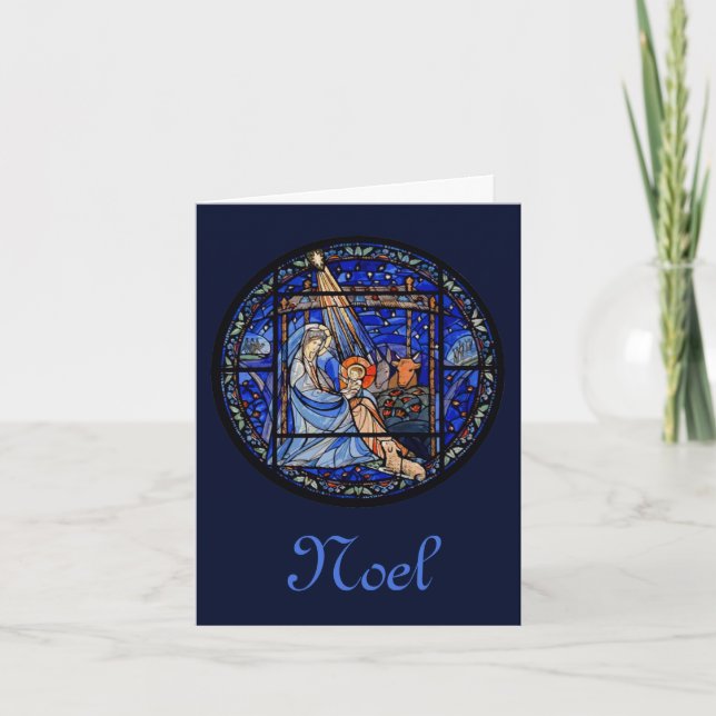 Cartes Pour Fêtes Annuelles Nativité du Cercle en verre (Devant)