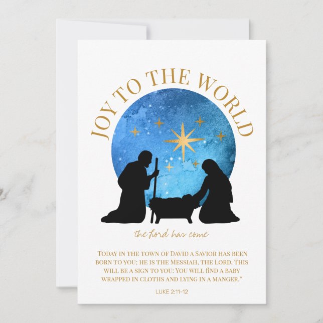 Cartes Pour Fêtes Annuelles Nativité Écriture chrétienne Noël (Devant)