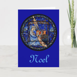 Cartes Pour Fêtes Annuelles Nativité en verre tendu circulaire