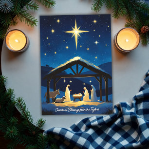 Cartes Pour Fêtes Annuelles Nativité Étoile de Noël de Bethléem Bible Verse
