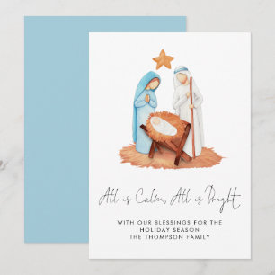 Cartes Pour Fêtes Annuelles Nativité La Scène Tout Est Calme Noël