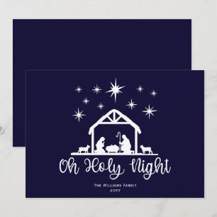 Cartes Pour Fêtes Annuelles Nativité Manger Oh Holy Night Script