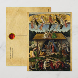 Cartes Pour Fêtes Annuelles NATIVITÉ MYSTIQUE de Sandro Botticelli ,Noël