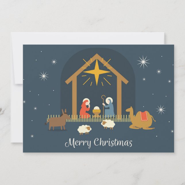 Cartes Pour Fêtes Annuelles Nativité Noël (Devant)