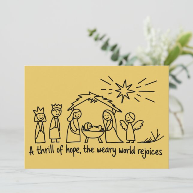 Cartes Pour Fêtes Annuelles Nativité Noël Chrétien Famille Associant  (Debout devant)