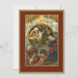 Cartes Pour Fêtes Annuelles Nativité religieuse Jésus Marie Joseph Trois Rois